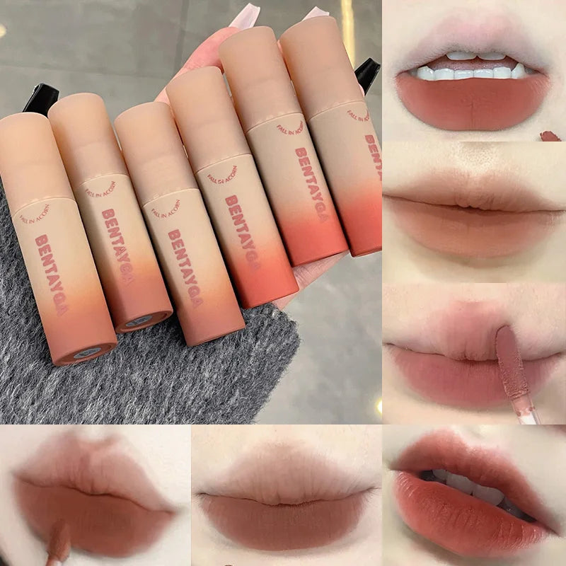 Velvet Lip Mud Matte Lip Tint - Skin-Tone Enhancing Nude Lip Makeup Set