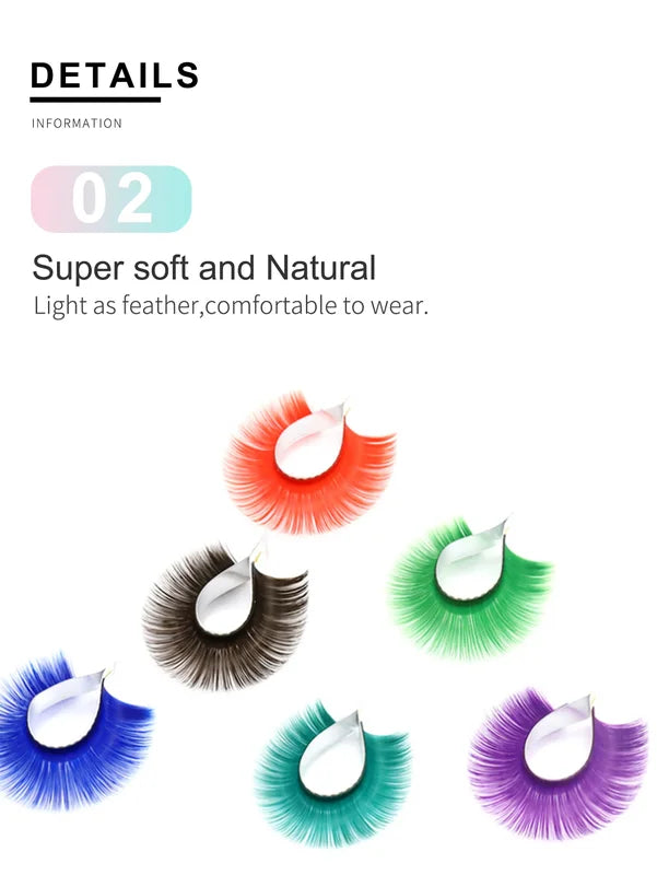 Colorful Eyelash Extensions Fan Lashes Mix Colors Easy Fanning for Volume & Beginners