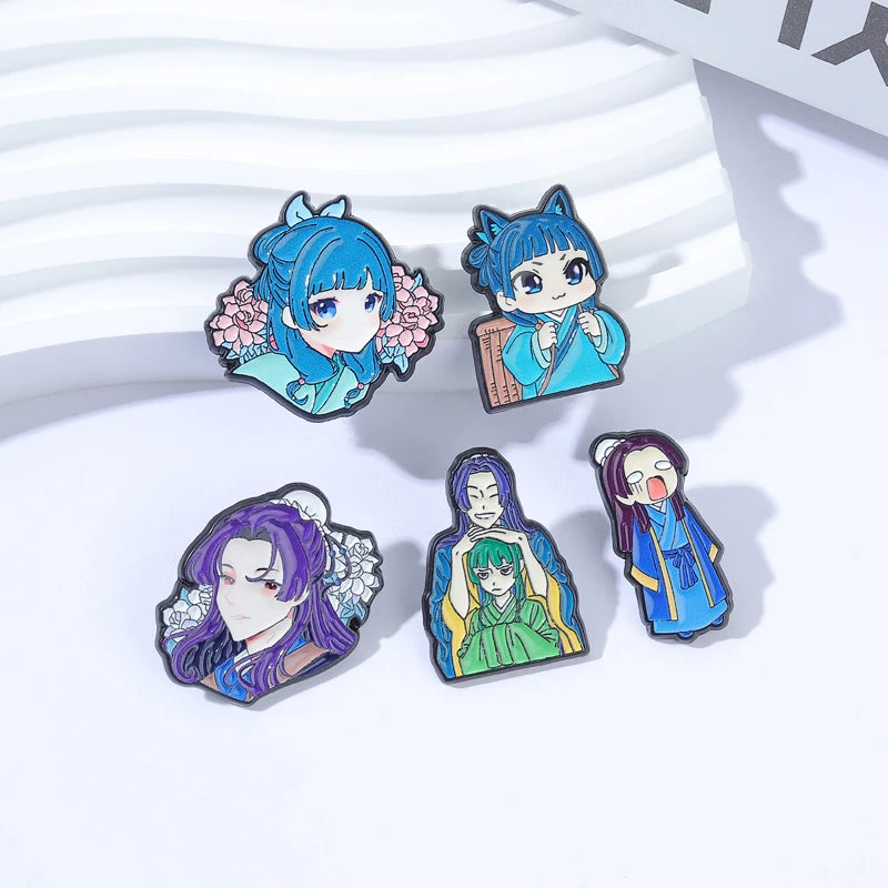 Maomao Anime Brooch Enamel Pins Cute Japanese Cartoon Character Gift for Fans