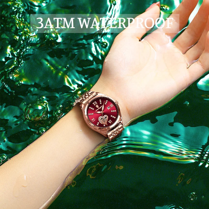 Luxury Waterproof Luminous Quartz Women's Wristwatch - Stainless Steel Elegant Fashion Watch