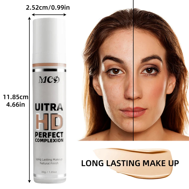 Liquid Foundation Oil-Control Matte Face Makeup Concealer Waterproof Long-Lasting Base Cream