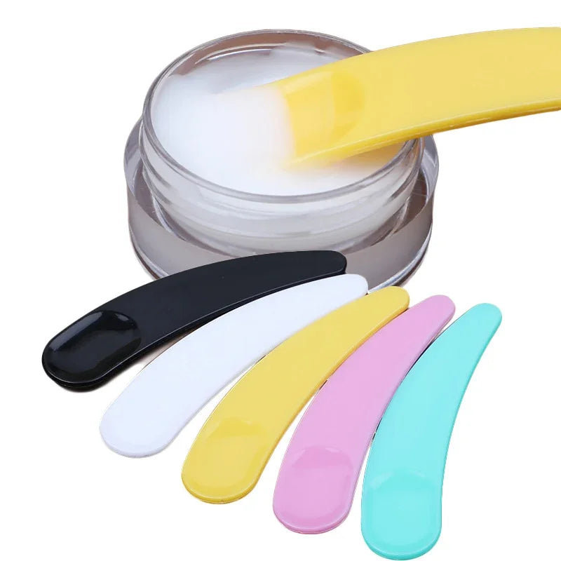 Mini Cosmetic Spatula Set - Disposable Curved Makeup & Facial Mask Mixing Sticks