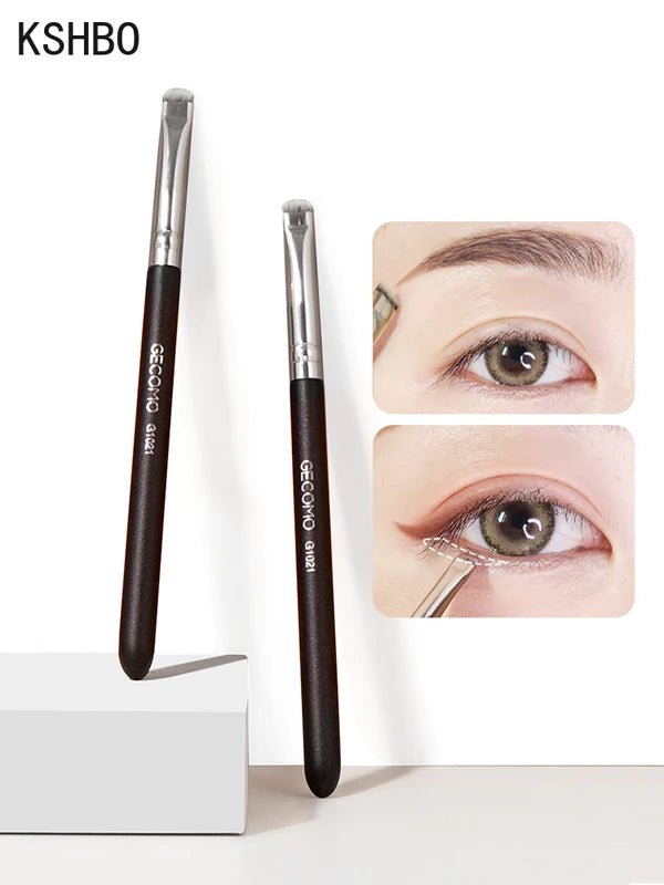 Eyebrow and Eye Makeup Brush Flat Head Circular Arc Eyeliner Brush - Multi Color Handle