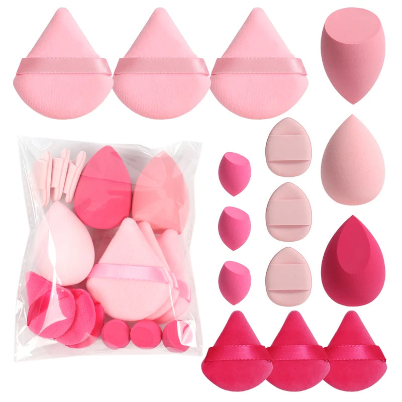 Makeup Powder Puffs Set with Mini Air Cushion & Egg Sponges - Multicolor