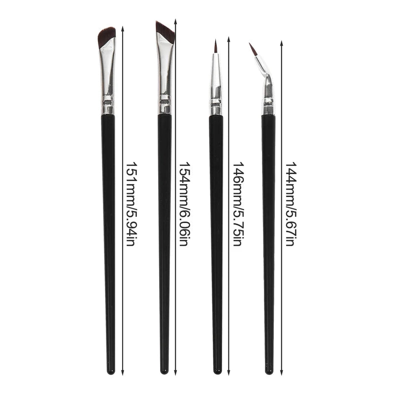Professional 4-Piece Eye Makeup Brush Set for Eyeshadow Eyebrow & Eyeliner