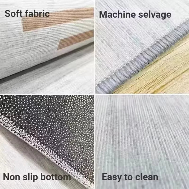 European Retro Style Area Rug for Living Room & Bedroom - Large Non-Slip Floor Mat