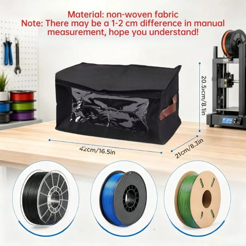 3D Printer Filament Storage Bag - Dustproof Moistureproof Organizer for Home Office Workshop