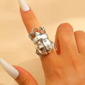 Vintage Punk Beetle Open Ring for Men Women Casual Jewelry Gift