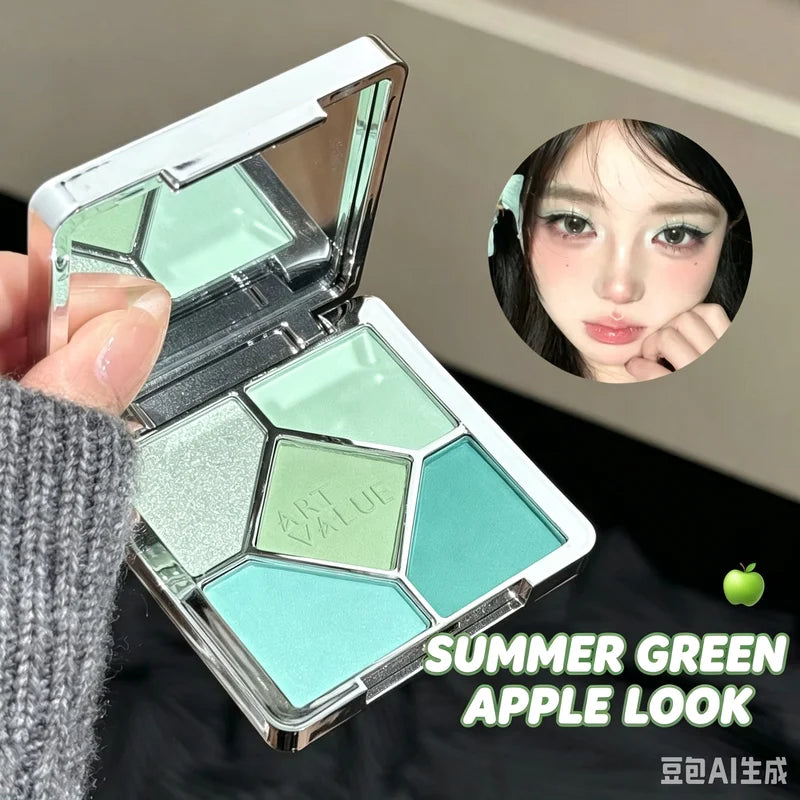 Colorful Eyeshadow Palette with Shimmer & Pearly Finish - Multiple Colors