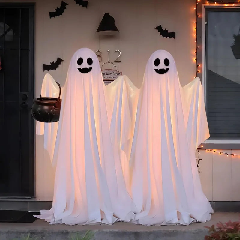 Life-Size Scary Ghost Halloween Decoration - Glow-in-the-Dark Outdoor Figure