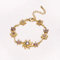 Sunflower Jewelry Bracelet with Zirconia - Holiday Gift for Travel & Outings