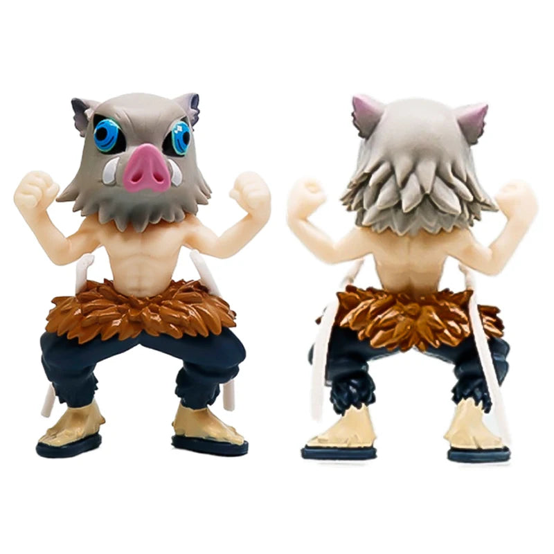 Anime Demon Slayer Action Figure Set Tanjiro Kamado & Nezuko PVC Model Toys