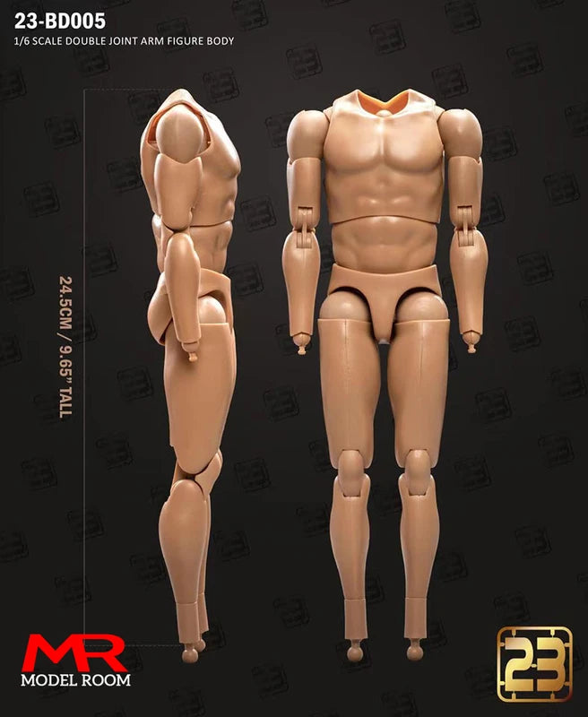 1/6 Scale Male Action Figure Body - Articulated Muscle Model, 23.5-27.5cm