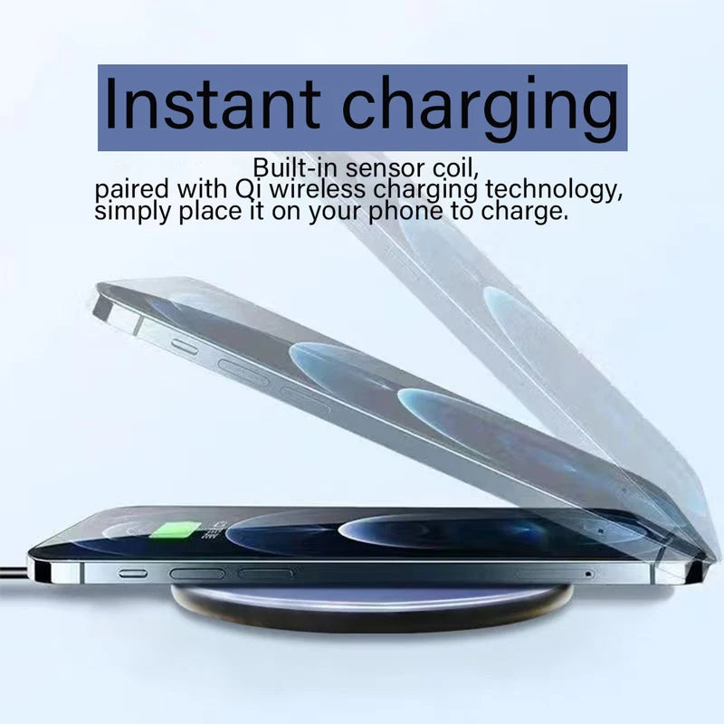 Wireless Charging Pad 30W Fast Qi Charger for iPhone Samsung Xiaomi - Black, White, Gray, Silver