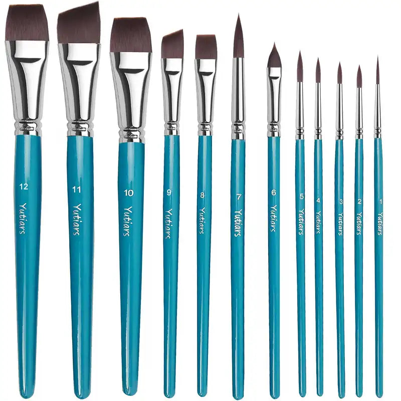 12pcs Face Paint Brushes Set for Face Body & Cosplay Halloween Party