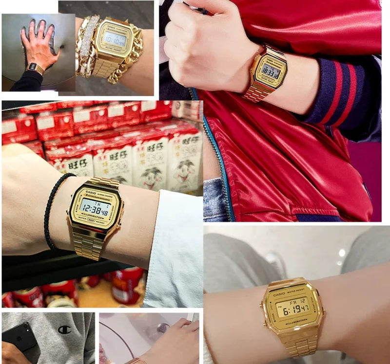 Casio Vintage Square Digital Watch Men’s Classic Metal Sports Wristwatch