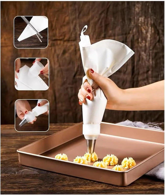 Reusable Waterproof Cloth Piping Bag for Cake Decorating - Various Sizes