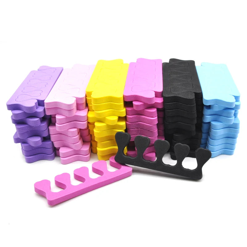 100 Pcs Nail Art Toe Separators Foot Divider Sponge Soft Gel Pedicure Tools