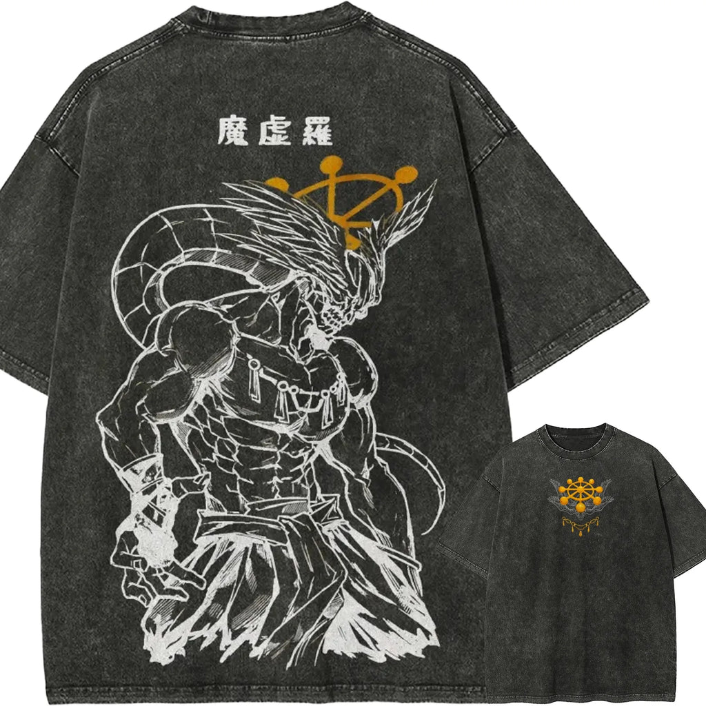 Anime Graphic T-Shirt - Jujutsu Kaisen Mahoraga Wheel Oversized Men’s Streetwear