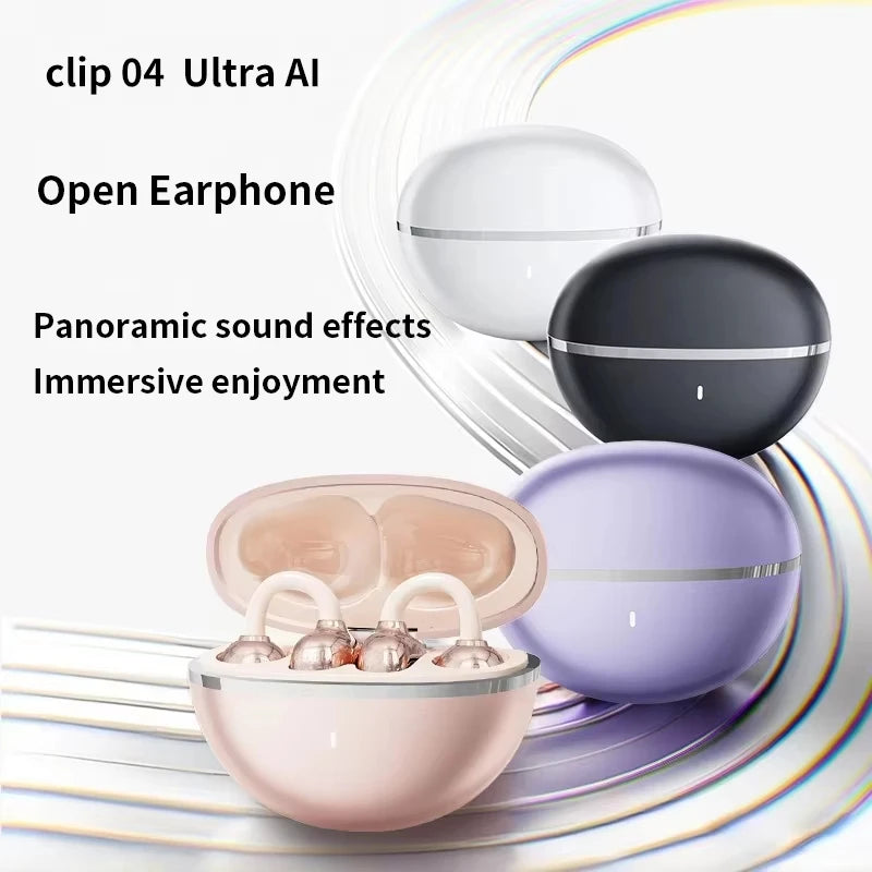 Bluetooth Earbuds with Clip-On Design Hi-Fi Sound Long Battery Life