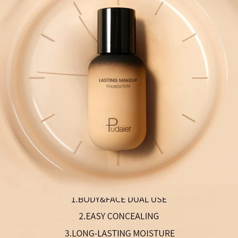 Full Coverage Face Foundation & Concealer Cream - Waterproof, No Cracking, Skin Repair