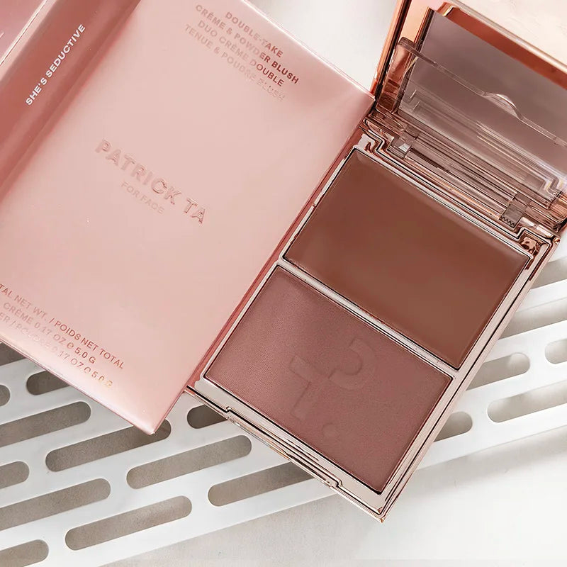 Double-Take Creme & Powder Blush Set - Matte Satin Finish, Fine Powder Texture