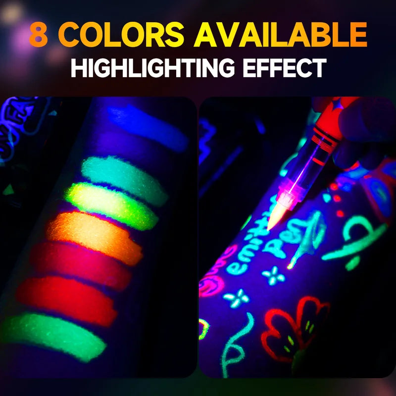8-Color Luminous Acrylic Art Markers for Painting & Drawing - Halloween DIY