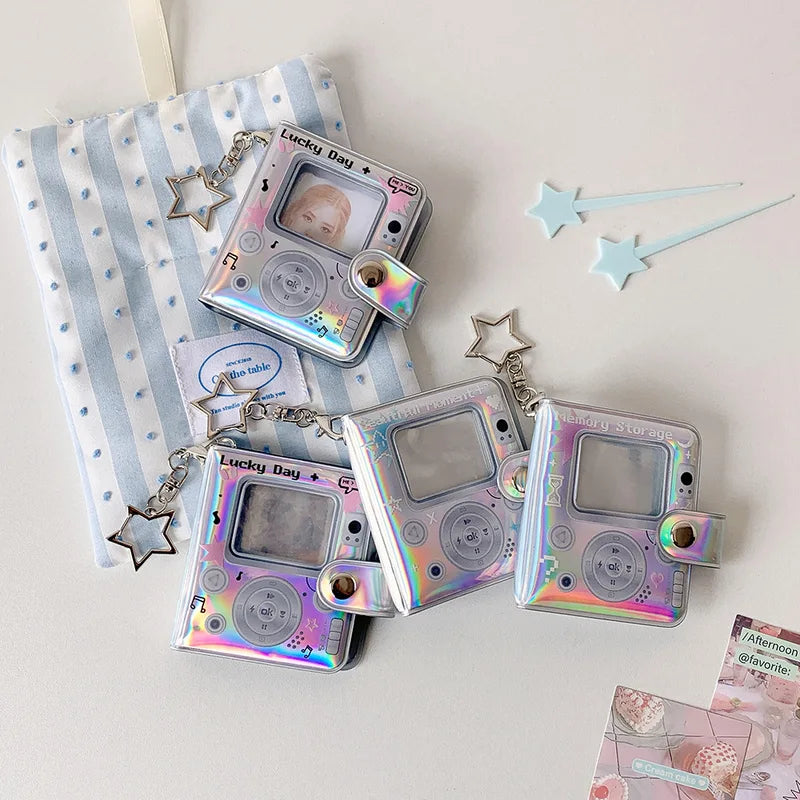 Mini Photo Album Pendant Keychain - Sparkling Girl Idol Photo Storage Card Book
