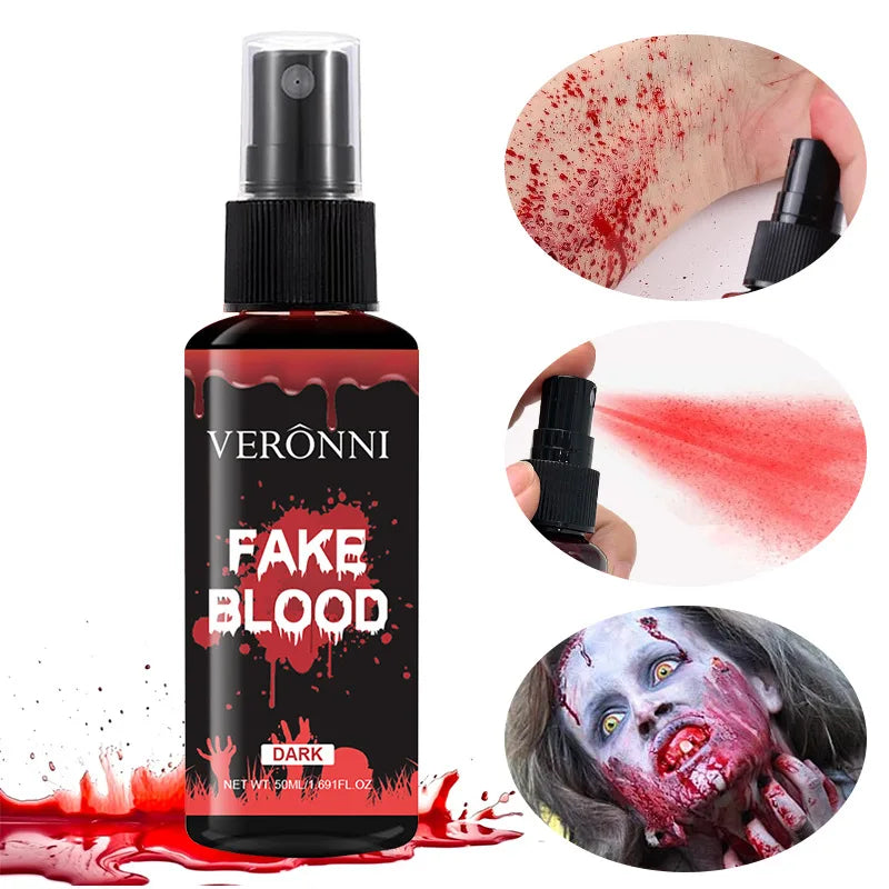 Halloween Fake Blood Spray for Role-Playing Costumes - Washable, Realistic Effect Drops