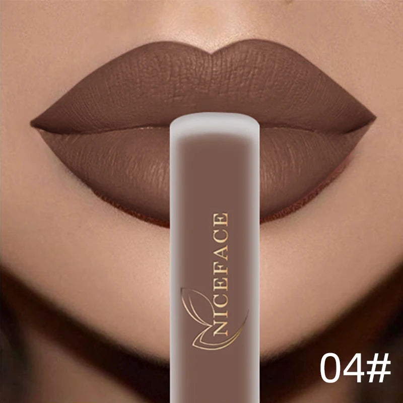 Long Lasting Waterproof Matte Lip Gloss - Nude, Velvet Finish, 34 Colors