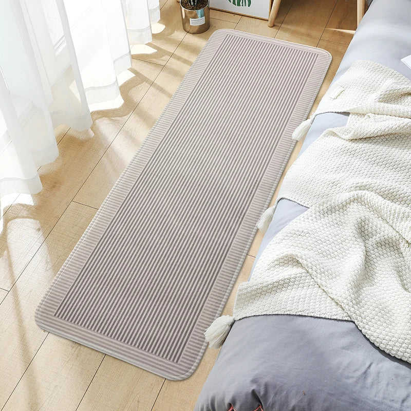 Long Plush Bedside Carpet Floor Mat for Living Room and Bedroom - Non-slip