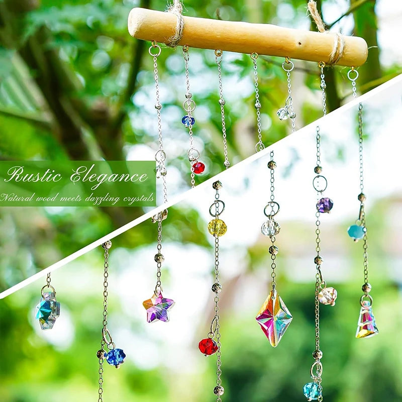 Crystal Suncatcher Rainbow Wind Chimes - Outdoor Home Garden Decor