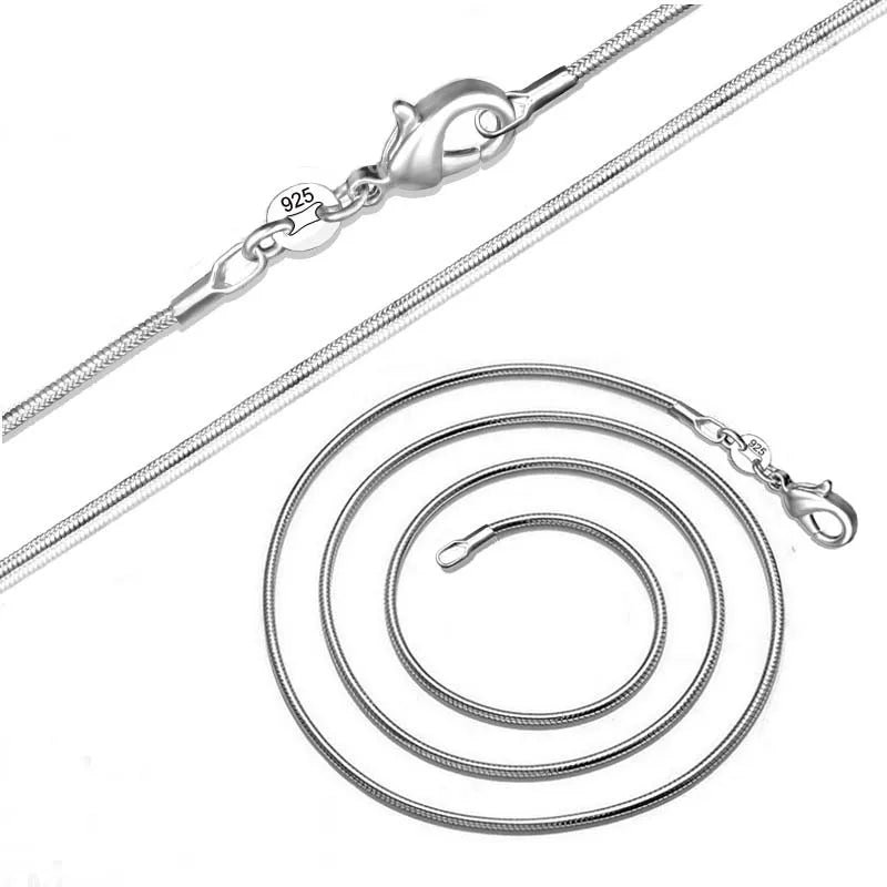 Sterling Silver Snake Chain Necklace for Women 1mm - Multiple Lengths