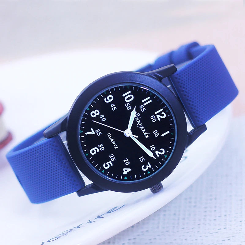 Children's 60-Minute Quartz Exam Watch for Boys Girls with Silicone Strap