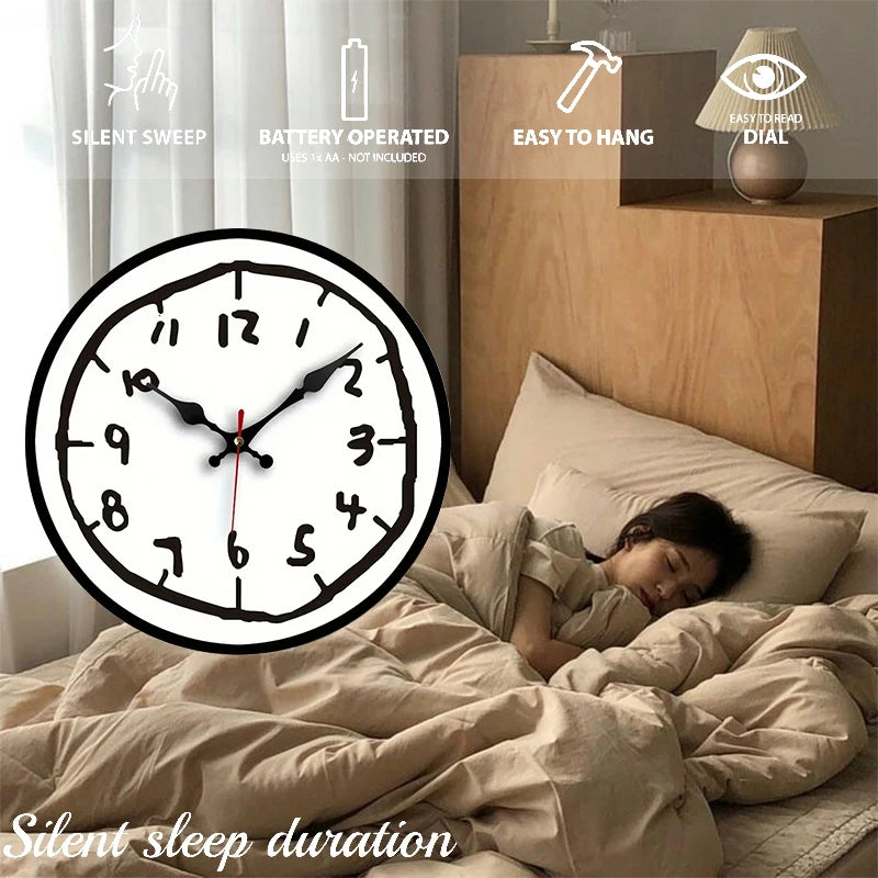 Silent Wooden Wall Clock for Living Room Office Bedroom Home Decor