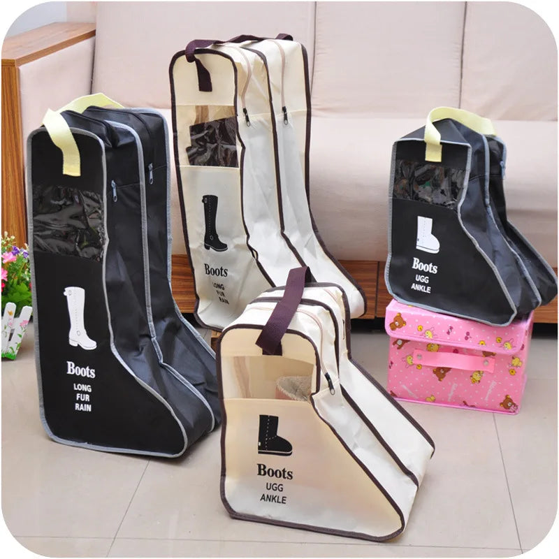 Long Shoe Storage Bags Organizer for Boots Dustproof Travel Zipper Pouch