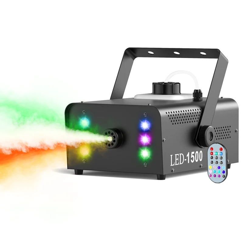1500W RGB Fog Machine with Remote Control for DJ Party Stage Effects