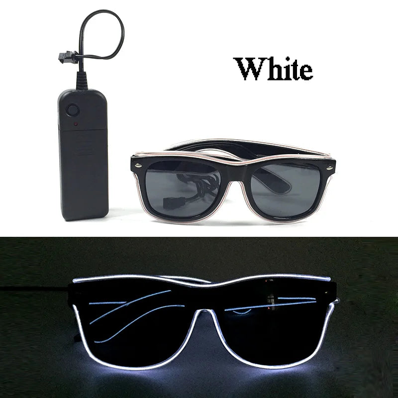 Luminous LED Glasses Neon Light Decoration for Nightclub DJ Dance Rave Costume