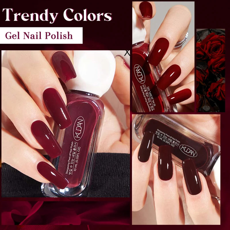 Water-Based Peel Off Nail Polish Set - 10ml Long Lasting Quick Drying 2 Pack