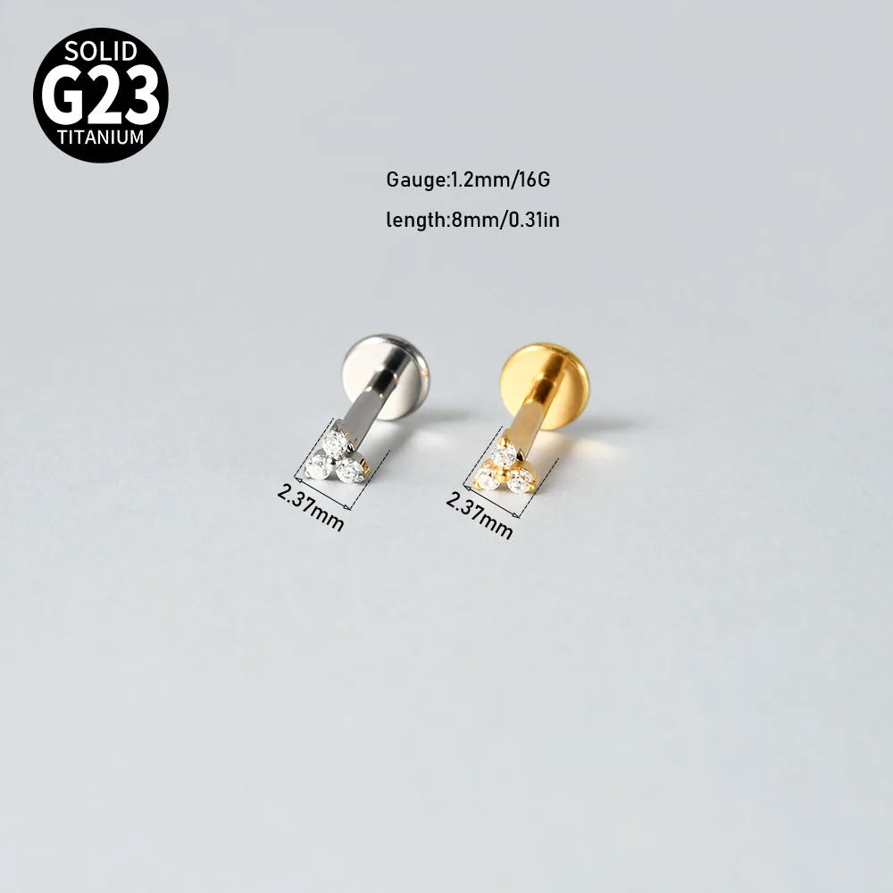 Titanium Flower Lip Stud Earrings 16G Cartilage Helix Tragus Piercing