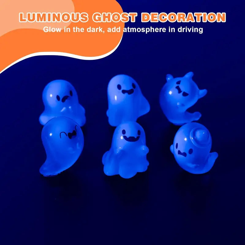 6PCS Luminous Ghost Car Dash Decorations - Fun Interior Accessories
