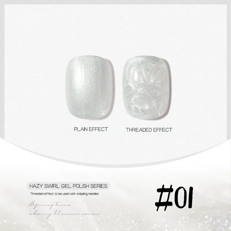 Japanese-Style Summer Nail Art Pearl Shell Thread Gel Nail Polish Set