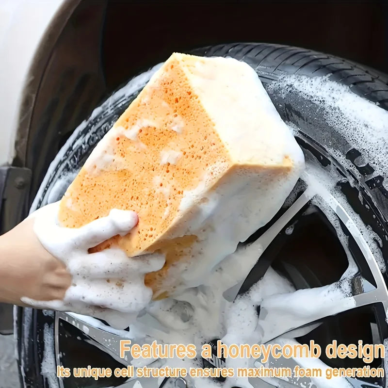 Large Honeycomb Car Wash Sponge - High-Density Foam Auto Detailing Tool