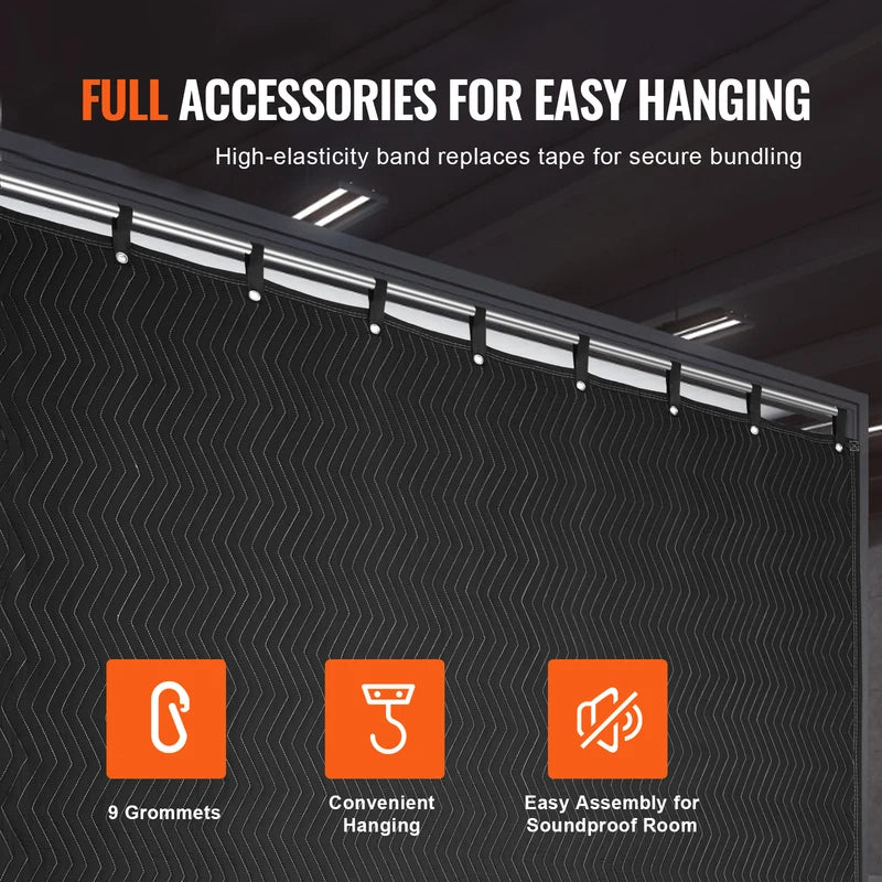 Sound Dampening Blanket 96x80 Inches Acoustic Noise Blocker Studio Grommeted