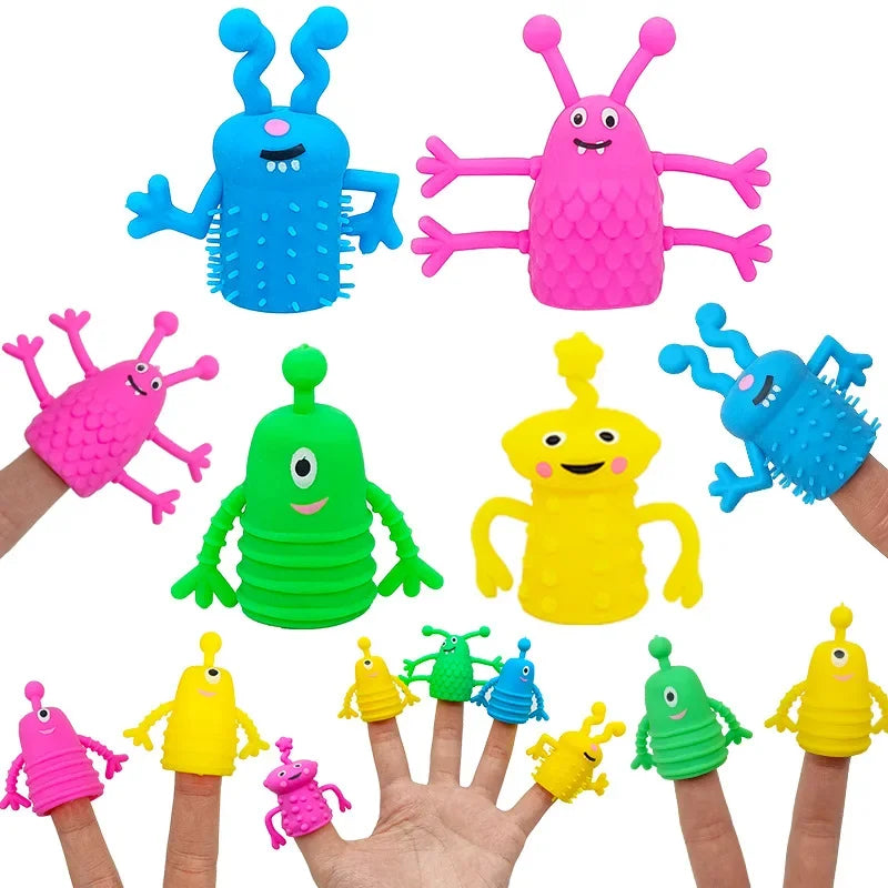 10/20PCS Cute Monster Finger Topper Toys Soft Rubber Fidget for Party Favors and Gifts