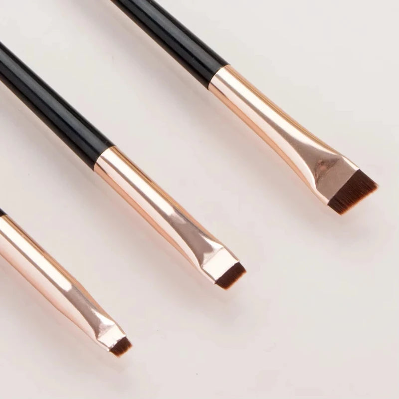3 Pcs Eyeliner & Eyebrow Makeup Brush Set - Ultra-Thin, Precise Application