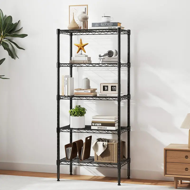 Heavy Duty Metal Wire Storage Shelves - Adjustable Multi-Tier Organizer for Living Room & Kitchen