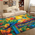 Colorful Tropical Beach Parrot Area Rug Non-Slip Floor Carpet for Living Room & Bedroom