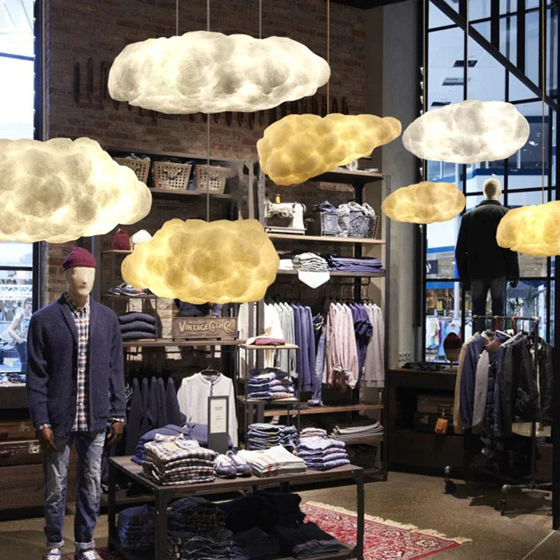 Modern Floating Cloud LED Pendant Lights - Dimmable Chandelier for Living Dining Kids Kitchen