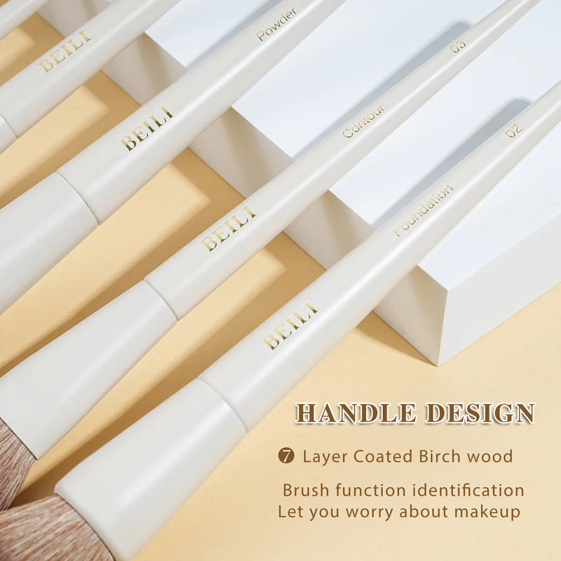 15-Piece Synthetic Makeup Brush Set with Storage Bag - Foundation Eyeshadow Blush